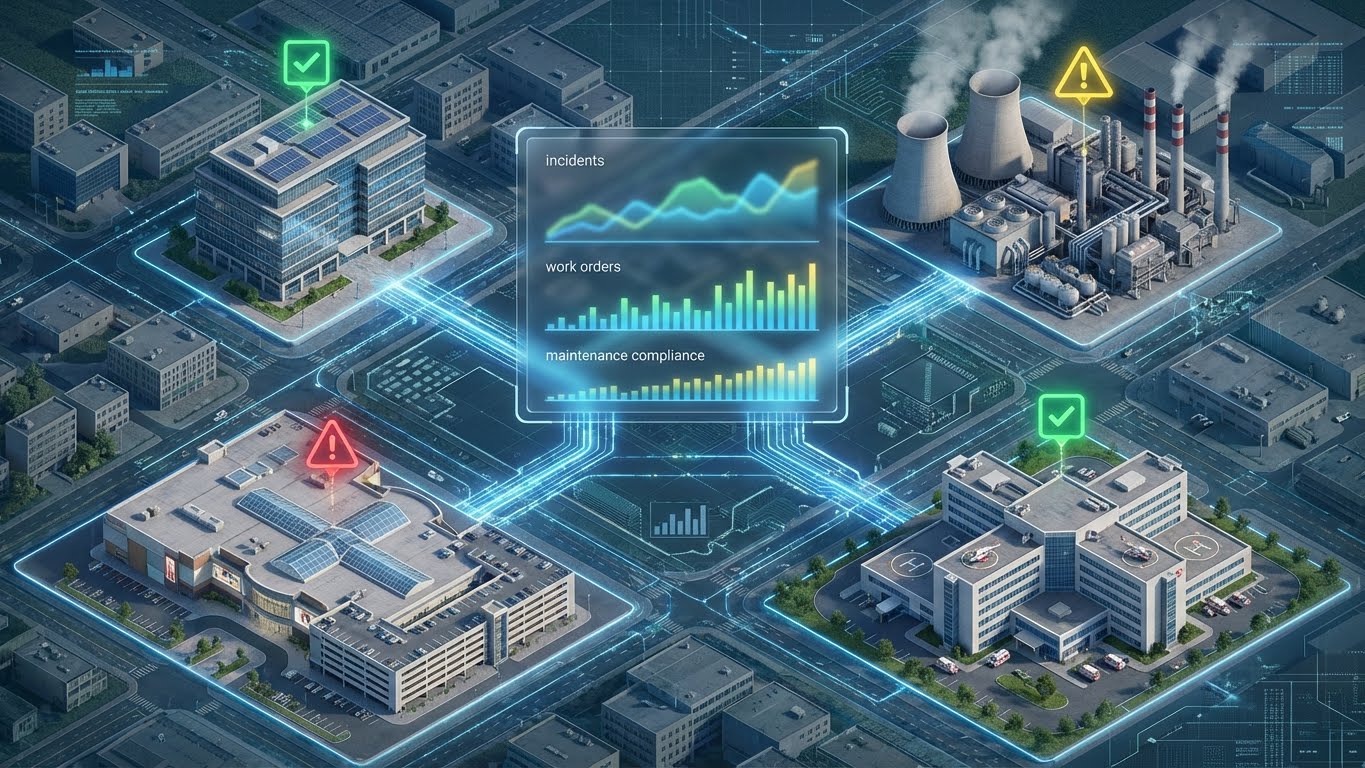 Centro de monitoreo con visibilidad multi-ubicación de operaciones de seguridad